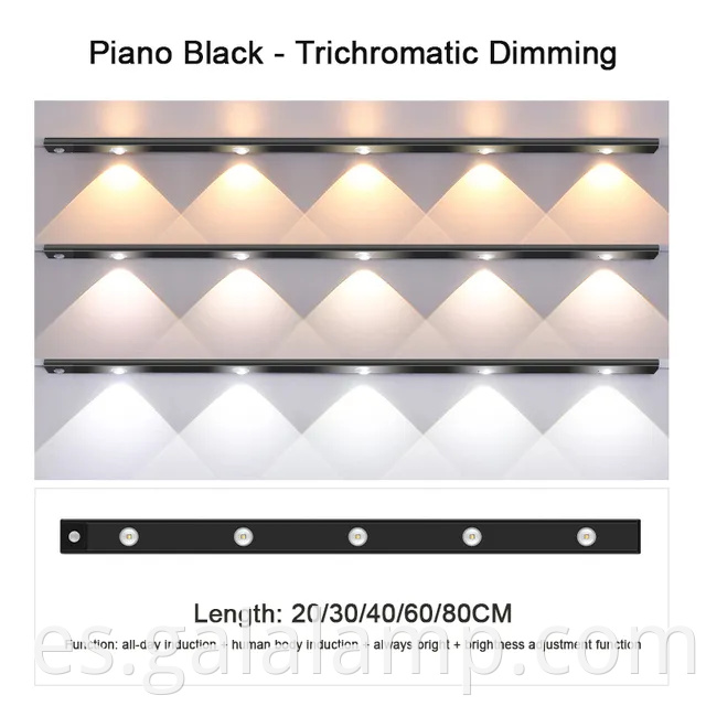 Sensor de movimiento inalámbrico LED nocturna para gabinetes de cocina y dormitorios